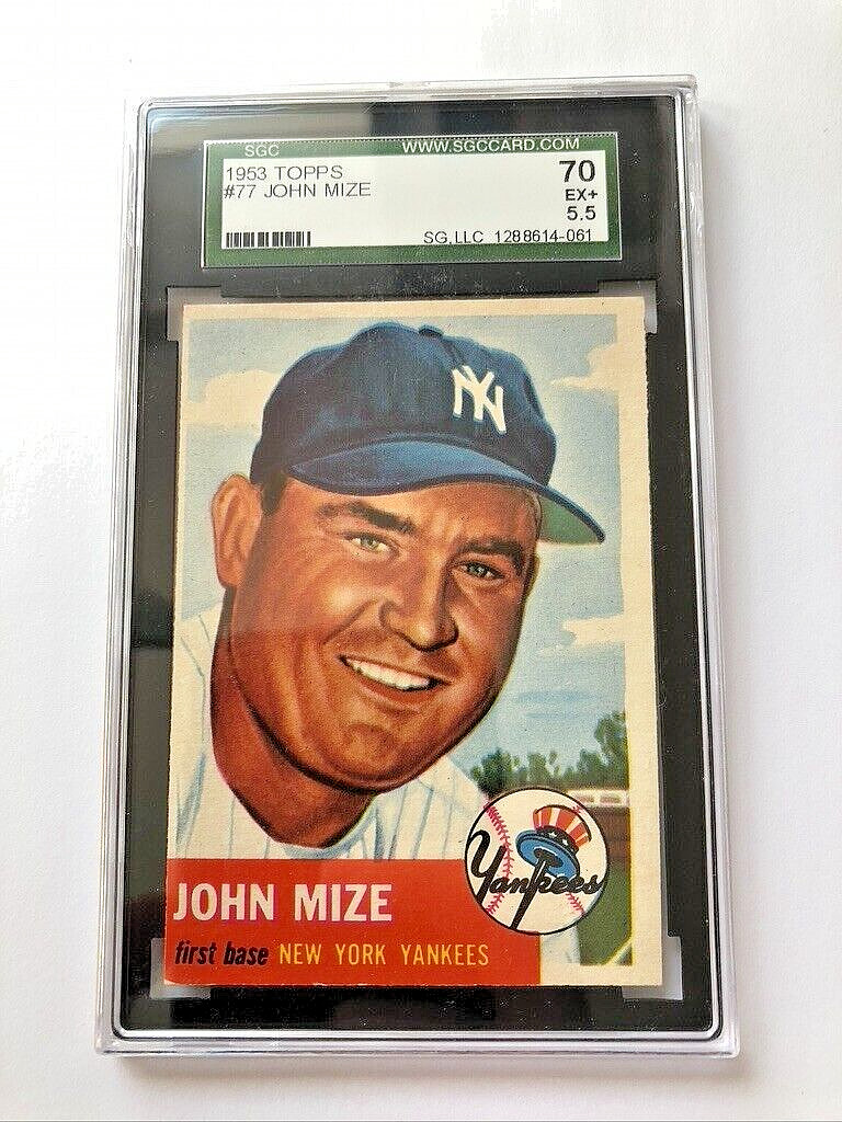 1953 Topps Baseball #77 Johnny Mize (HOF) SGC 5.5