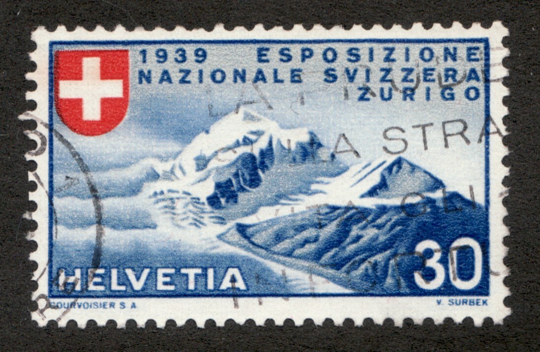 1939 Switzerland Sc# 255 - 30 - Alpine Mountain Scenery
