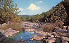 Scenic Shut Ins Stouts Creek Lake Killarney Chrome Postcard Ironton Missouri