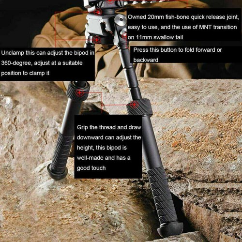 Rifle de aire comprimido táctico de montaje de bípode con eslinga giratoria 360° - Imagen 5 de 13