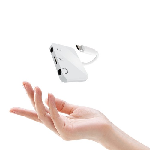 Karta dźwiękowa 3 w1 typu C USB-C 3,5 mm interfejs audio do słuchawek głośnik zestaw słuchawkowy - Zdjęcie 2 z 12
