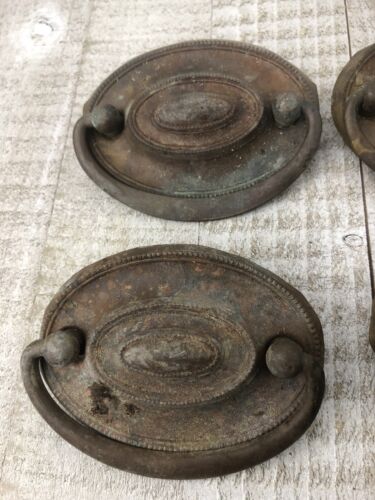 4 TIRONES DE CAJÓN ANTIGUOS de colección metal prensado hágalo usted mismo Reventa - Imagen 3 de 6