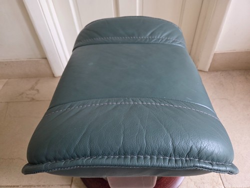 Ekornes Stressless Blue Leather Footstool - Picture 10 of 11