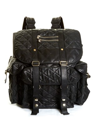 balmain backpack leather Backpack, Women's, Green garde design Balmain Black Leather Backpack with