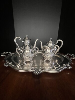 REED & BARTON ティーポット 5 Pc Reed & Barton REGENT Silverplated Coffee Tea Set - 5600