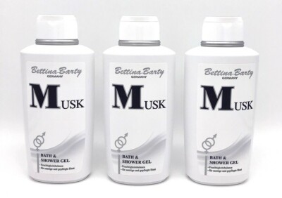   Bettina Barty MUSK Bath & Shower Gel Dusch Gel Duschgel 3x 500ml  