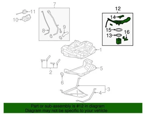 OEM NUEVO 2004-08 GM Chevrolet Malibu Conjunto Tanque Bomba de Combustible Eléctrica 19169179 Foto 2 de 2
