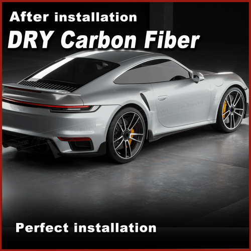 For Porsche 911 992 Turbo S 2019-23 Dry Carbon Side Skirt Extension Lip Spoiler - Bild 2 von 15