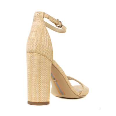 Sam Edelman Yaro Bleached Beechwood Leather Block Heel Sandals