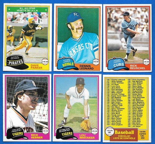 1981 OPC 81 O PEE CHEE TOPPS MLB BASEBALL CARD GRAY BACK 126-250 SEE LIST - Picture 156 of 247