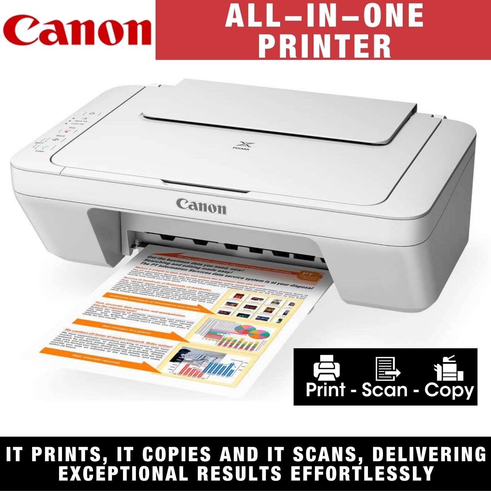 Canon PIXMA MG2560 AllinOne Photo Inkjet Printer Print Assist Quiet