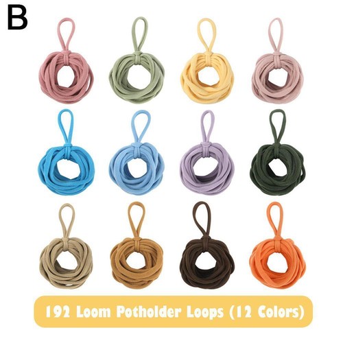 192pieces Weaving Loom Loops, Elastic Potholder Loops, E8U1 B7T4 Colors V5F8 - Picture 12 of 12