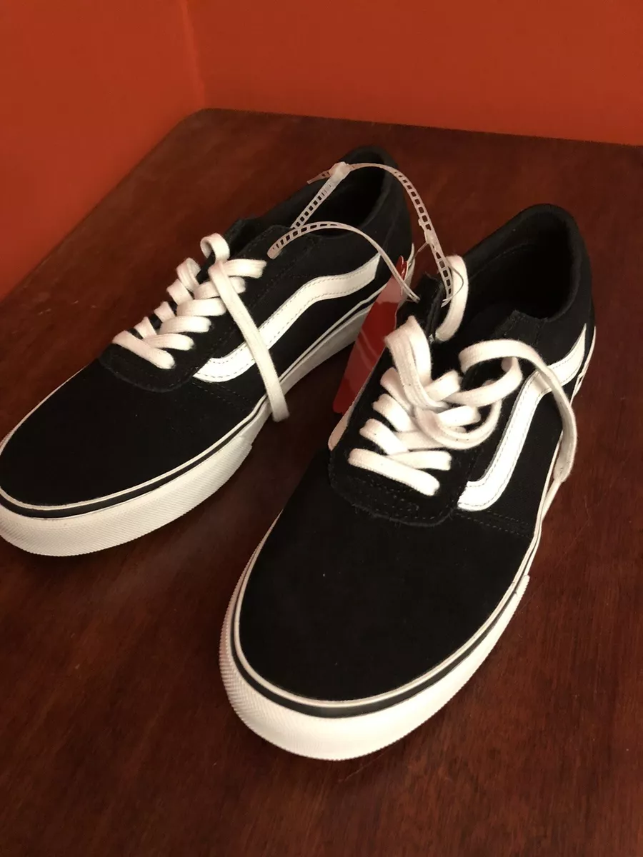 VANS Womens Shoes NEW Black White 6.5 Low Top Old Skool Canvas Suede Sneakers
