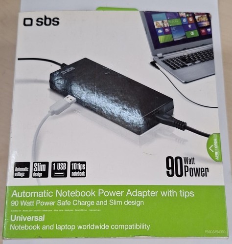 ALIMENTATORE PORTATILE PER NOTEBOOK SBS (EM0APA090) 90W CON 10 ADATTATORI - Imagen 3 de 6
