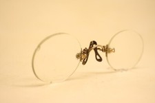 Antique Gold Hard Bridge Pince Nez Eye Glasses Vintage eyeglasses