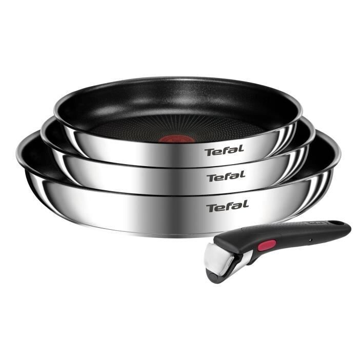 Lote 3 Sartenes Inducción Acero Inoxidable TEFAL INGENIO Emotion L897S404 Ø