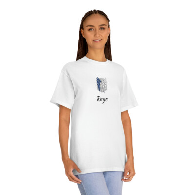 Attack on Titan: Rage White T-shirt Minimalistic Subtle Anime Clothing 