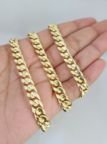 Real 14k Gold Mens Chain Miami Cuban Link Necklace 20" 8mm Real 14K Ultra Hollow - Picture 6 of 6