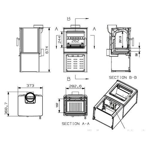 NEW 4.4KW Cast Iron Wood Pot Belly Heater Slow Combustion Heat Up To 8 Square - Picture 5 of 5