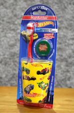 Hot Wheels Brush Buddies Toothbrush Rinse Cup Brush Cap Kids Soft NEW