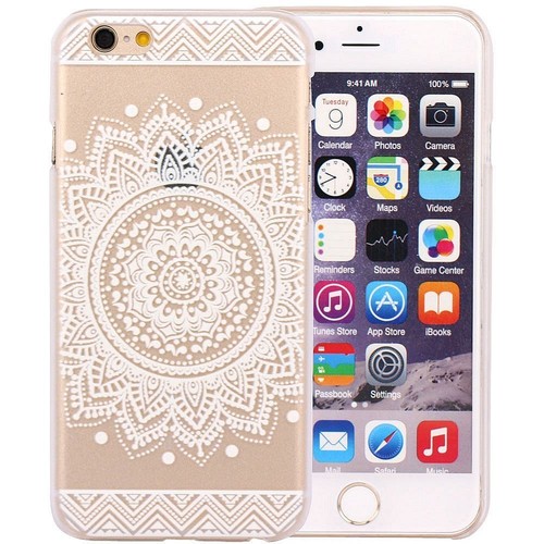 Pour iPhone 5/6/7/8/X Étui transparent en silicone en motif Mandala créatif - Photo 9 sur 37
