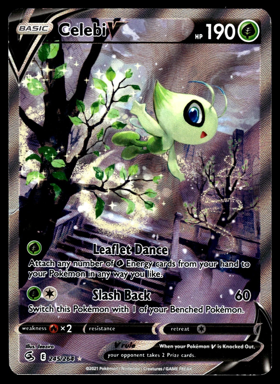 Deal for Pokemon Celebi V 245/264 Fusion Strike Full Alt Art MP (Look middle left)