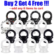 ULTRA THIN SKINS TUNNELS-Silicone Ear Skins-Ear Gauges-Soft Ear plugs-PAIR