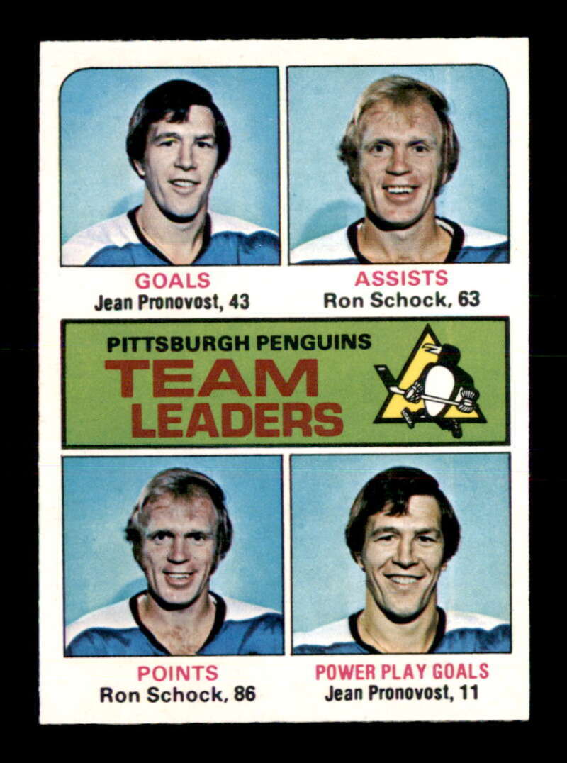 1975 O-Pee-Chee NHL #326 Jean Pronovest/Ron Schock TL NM/NM+ X2912935