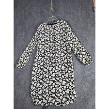 Lauren Ralph Lauren Floral Print Long Sleeve Dress Casual Navy Women Sz 4 Work