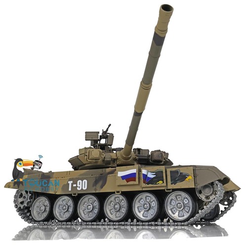 2.4G Henglong 1/16 Russland T90 RC RTR Tank 3938 360°Turret Metall Straßenräder - Bild 8 von 12