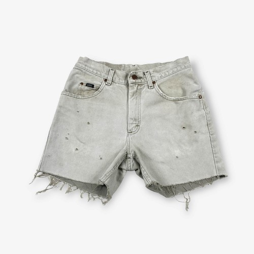 Vintage LEE Grunge Denim Shorts Grey/Beige W30