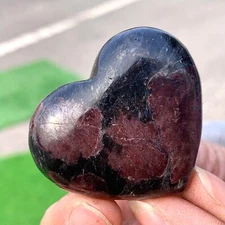 58G Natural Fireworks Red Garnet sphere Quartz Crystal heart-shaped healing