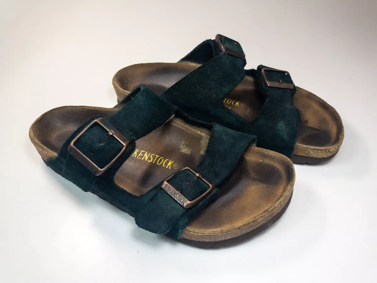 Birkenstock Womens Dark Forest Green Arizona Sandals Suede Leather 36/US 5.5 | eBay