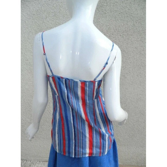 Top Cami Marc by Marc Jacobs Azul Rojo Sin Mangas Correa de Espagueti Cami Talla 4 Foto 2 de 4