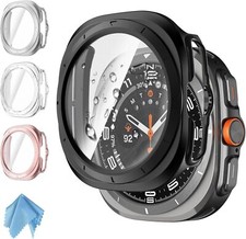 4Pcs Hard PC Case with Screen Protector for Samsung Galaxy Watch Ultra 47mm 2024