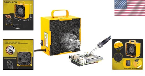 Activated Carbon Solder Fume Extractor with 3000 RPM Fan for Safe DIY Soldering - Picture 2 of 10