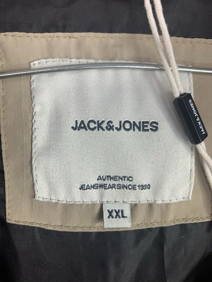 Jack & Jones Jacket Mens 2XLARGE Beige Puffer Long Sleeve Full Zip Warm 2XL - Image 2 of 4