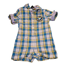 Nautica Child's Size 6-9 Multicolor Short Sleeve Plaid Bodysuit