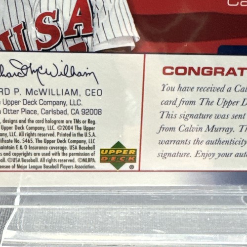 2004 USA Baseball 25-Year Anniversary Signatures Blue Ink Calvin Murray Auto/120 - Picture 15 of 21