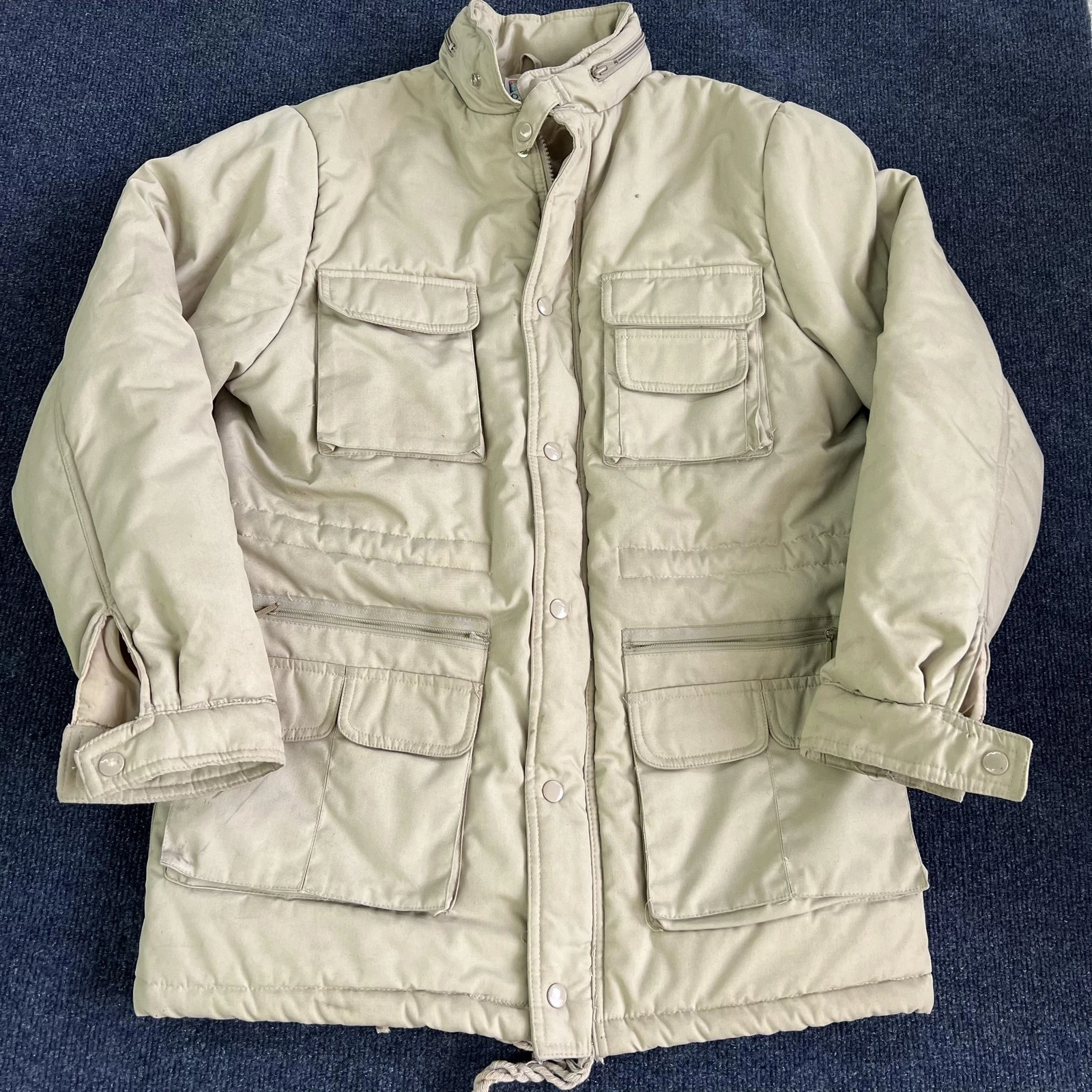 Vintage Outdoor Exchange Jacket Mens Small Tan Insulated Parka Coat Hiking 80s