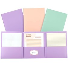 3 Pcs Tri Fold Folders with 3 Pockets 8.5 x 11 Inch Letter Size Plastic Tri F...