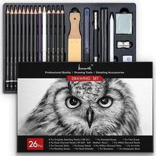 Charcoal Pencils for Drawing, Set of 26, Professional Drawing Sketch Pencils, Ar