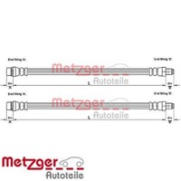 2X Bremsschlauch Metzger 4110221 2 BremsschläUche Rechts Links Hinten