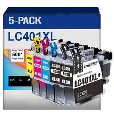 5pk LC401XL Ink Cartridges for Brother DCP-J1050DW DCP-J1140DW DCP-J1800DW LC401