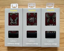 Lot of 3 Heyday Butterfly Camera Neck Strap   Burgundy Universal Adjustable New