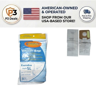 3-Pack Microfiber Vacuum Cleaner Bags for Eureka Electrolux SL Models S782 SC785