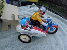 Vintage Tin Toy Friction Motorcycle  Sidecar MS709 CHINA NIB 1980-90s