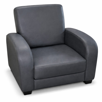 Tucson Grey Faux Leather Club Chair Modern Accent Armchair Living Room 59-694-45