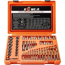49PCS Screw  Bolt Extractor Set, Left Hand Drill Bit Set  Multi-Spline Easy Ou