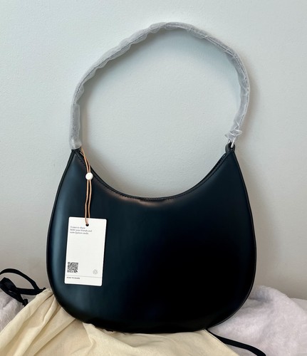 Quitte Abrasivato italienische Leder Schultertasche schwarz 90er Style Neu mit Etikett ausverkauft - Bild 2 von 13